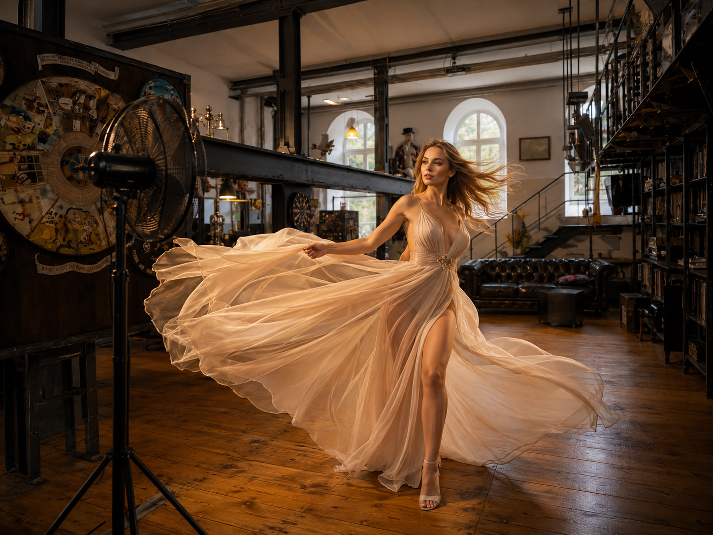 Fotokurs Ventilator und Stoff im Black Steel Loft