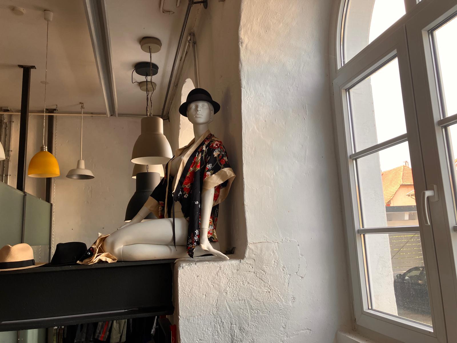 Black Steel Loft Mannequin Window