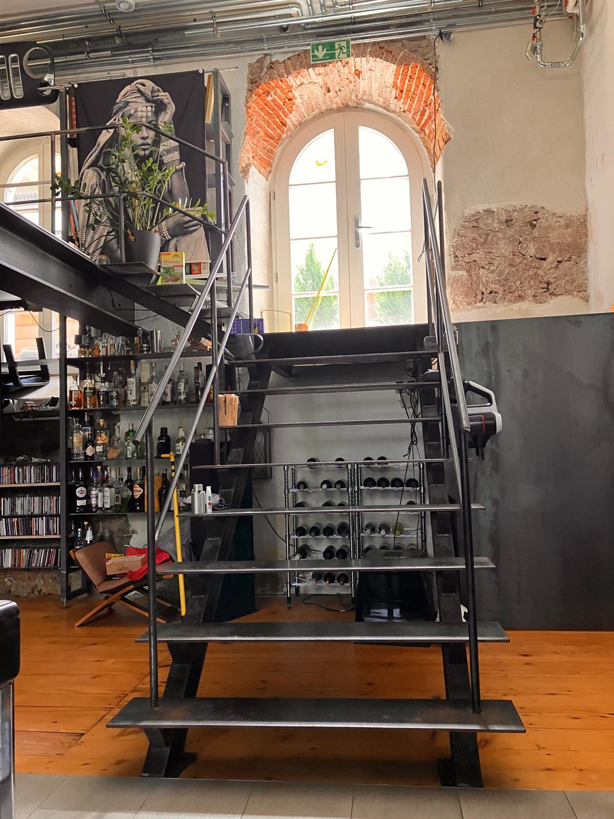 Black Steel Loft Staircase Frontal