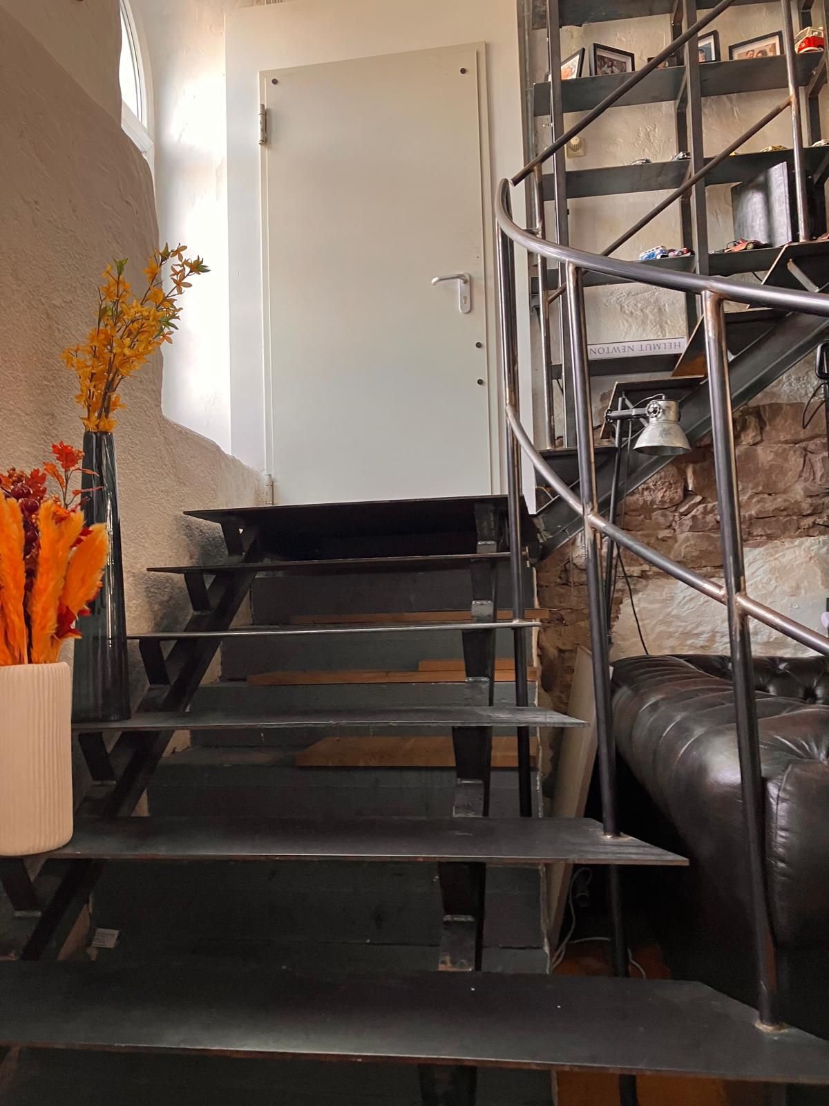 Black Steel Loft Staircase / Chesterfield